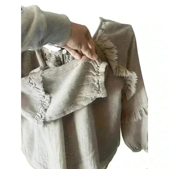 Roberta Roller Rabbit 100% Wool Long Sleeve Peasant Blouse XS costal preppy whim - Picture 6 of 8